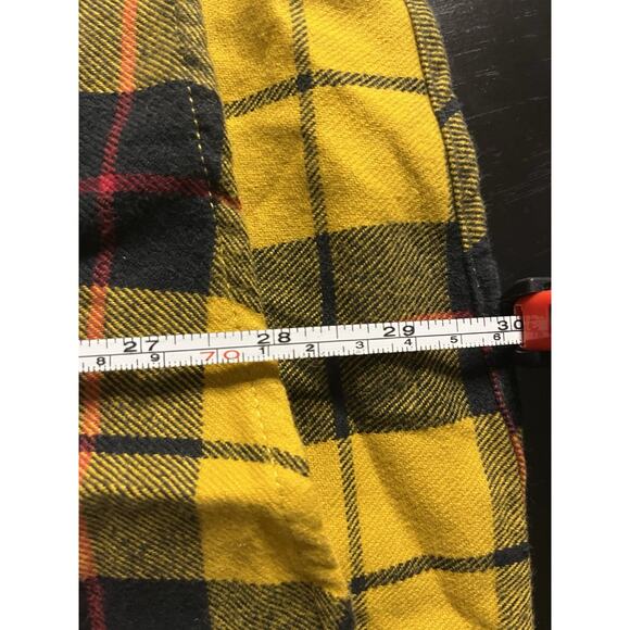 Amazon Essentials Men’s Flannel Yellow Black Long Sleeve Button Front - Picture 7 of 7
